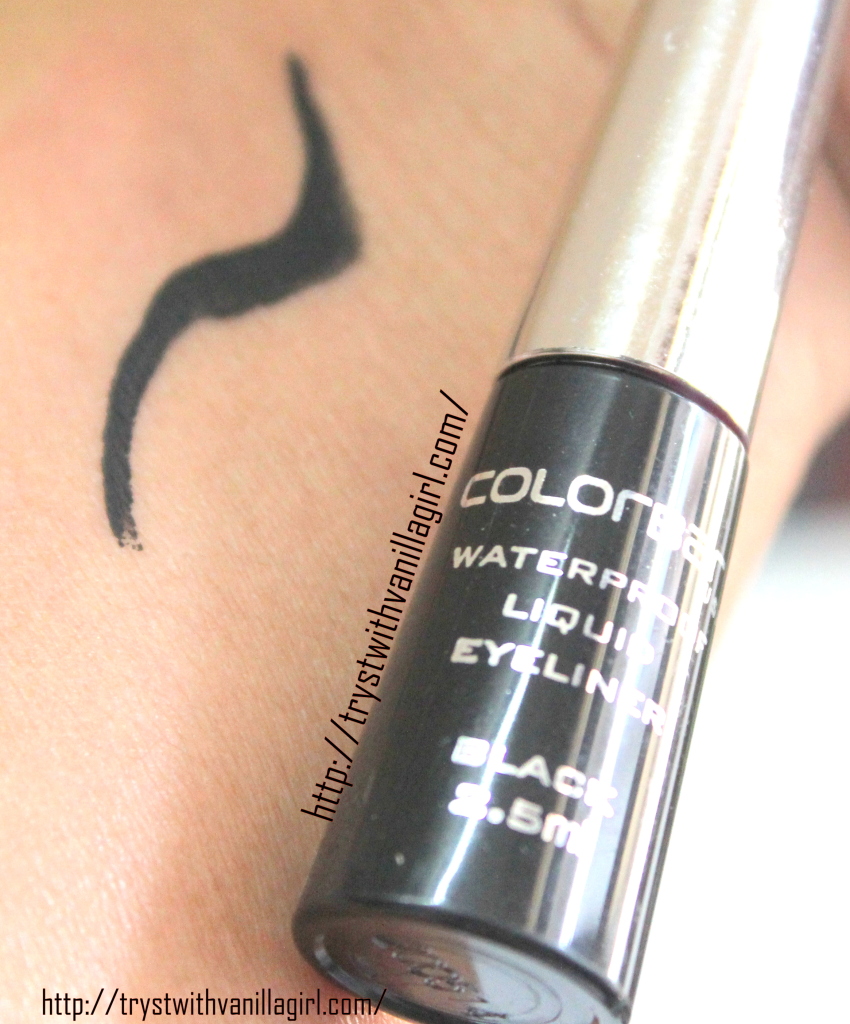 COLORBAR PRECISION WATERPROOF EYELINER BLACK REVIEW,SWATCH 