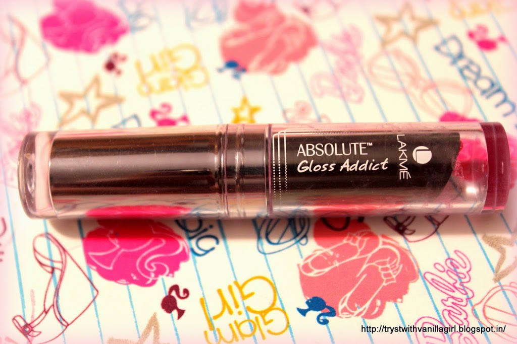 Lakme Absolute Gloss Addict Lipstick Pink Wink Review,Swatch,Photos