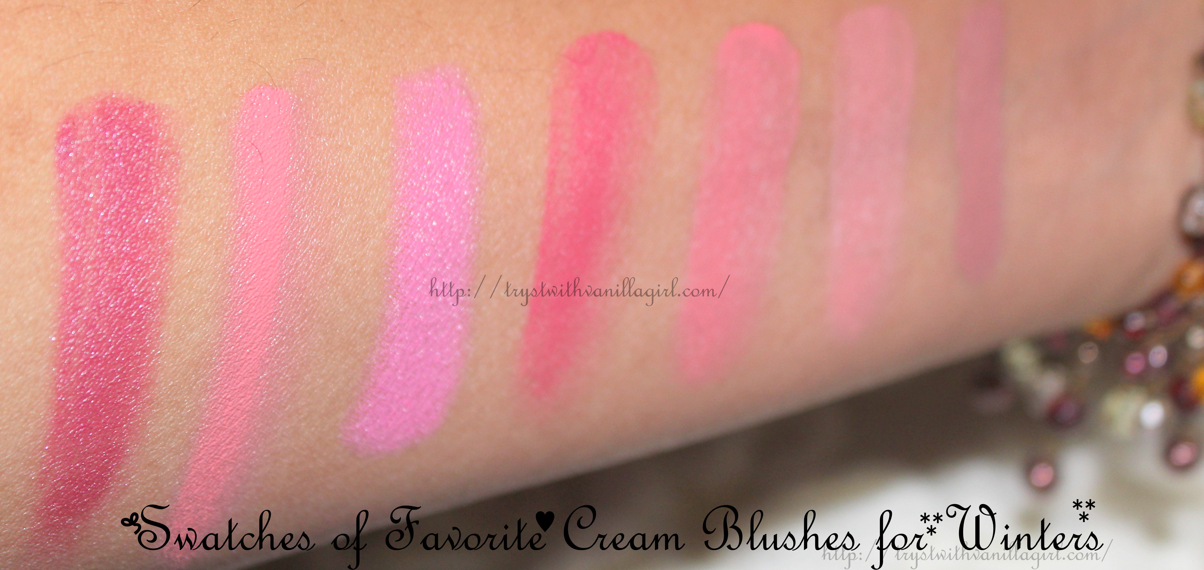 TOP FAVORITE CREAM BLUSHES,SWATCHES