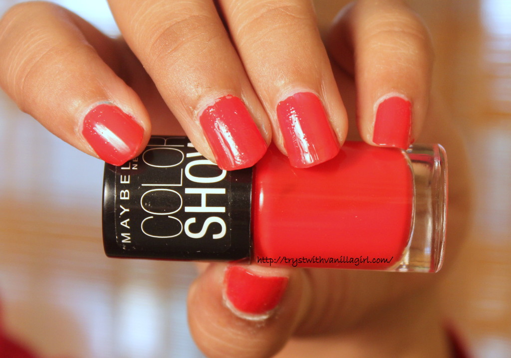 MAYBELLINE COLOR SHOW NAIL POLISH KEEP UP THE FLAME REVIEW