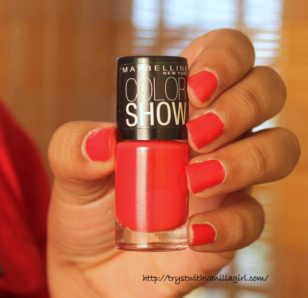 MAYBELLINE COLOR SHOW NAIL POLISH KEEP UP THE FLAME REVIEW