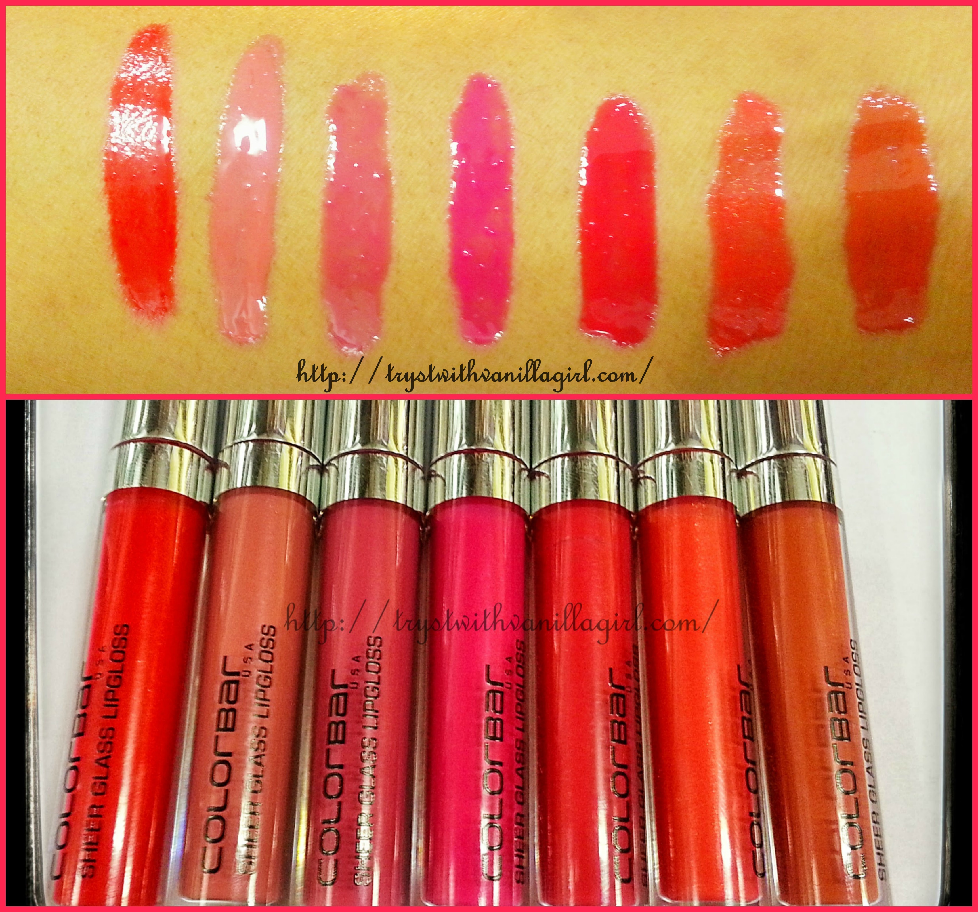 NEW ColorBar Sheer Glass LipGloss Swatches