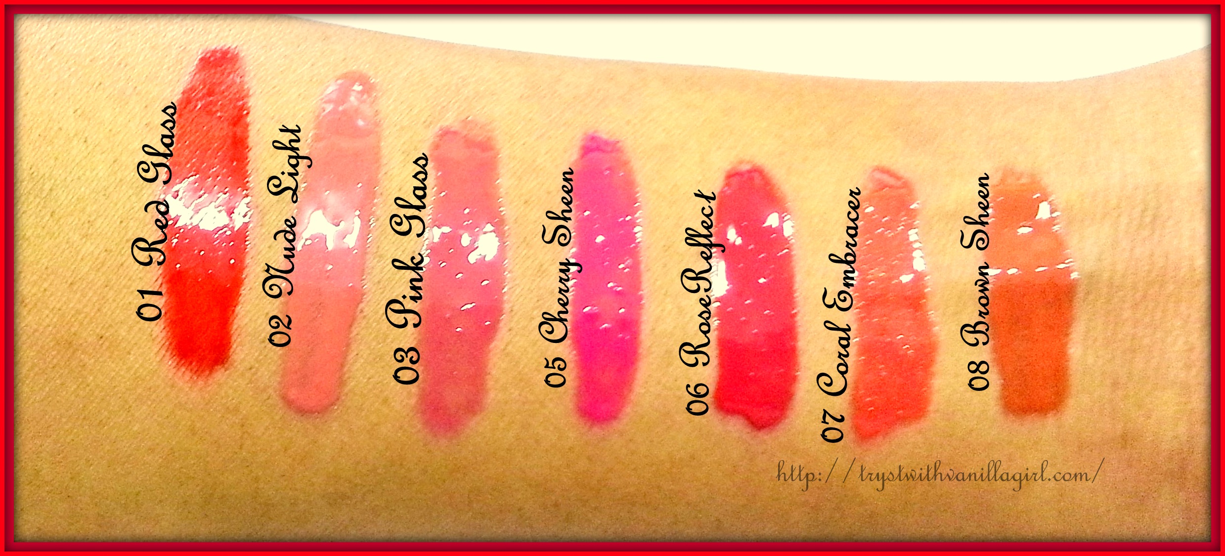 NEW ColorBar Sheer Glass LipGloss Swatches