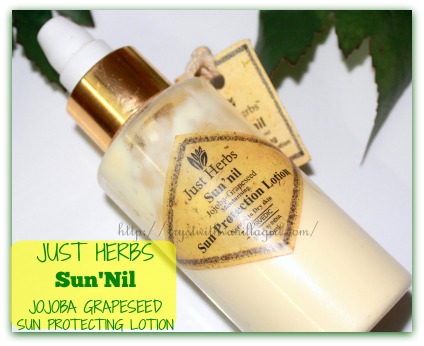 Just Herbs Sun'nil Jojoba Grapeseed Moisturising Sun Protection Lotion Review