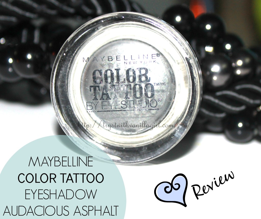 Maybelline Color Tattoo Eye Shadow Audacious Asphalt Review,Swatch,Photos