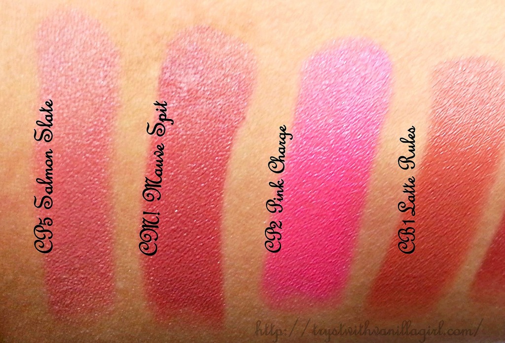 Lakme 9 to 5 Crease less Creme Lipstick Swatches