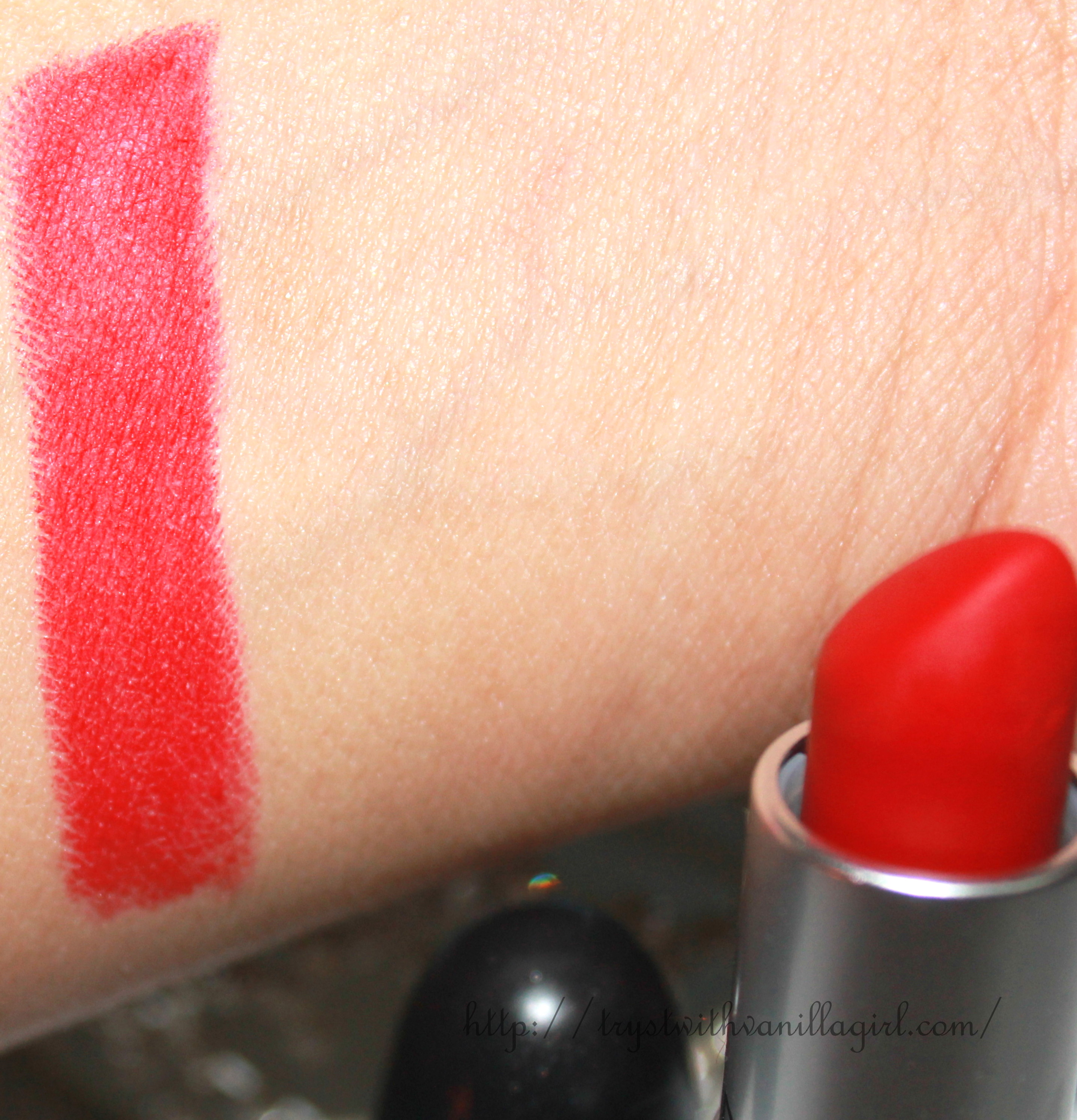 MAC Retro Matte Lipstick Ruby Woo Review,Swatch,Photos