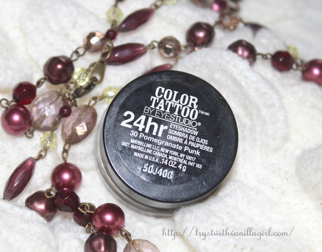  MAYBELLINE COLOR TATTOO EYE SHADOW POMEGRANATE PUNK Review,Swatch,Photos