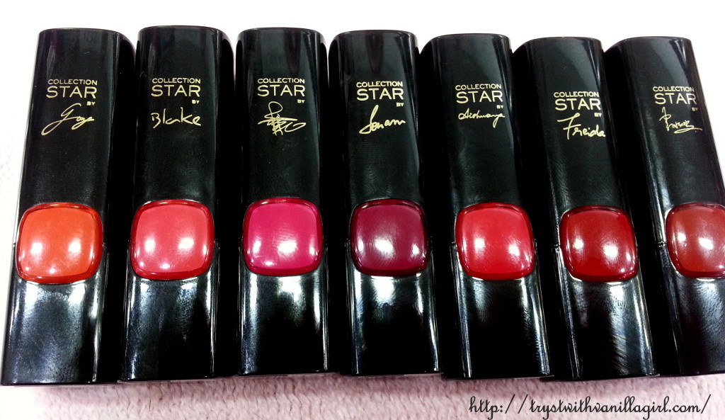 L'Oreal Paris Color Riche Collection Star Red Lipsticks Swatches