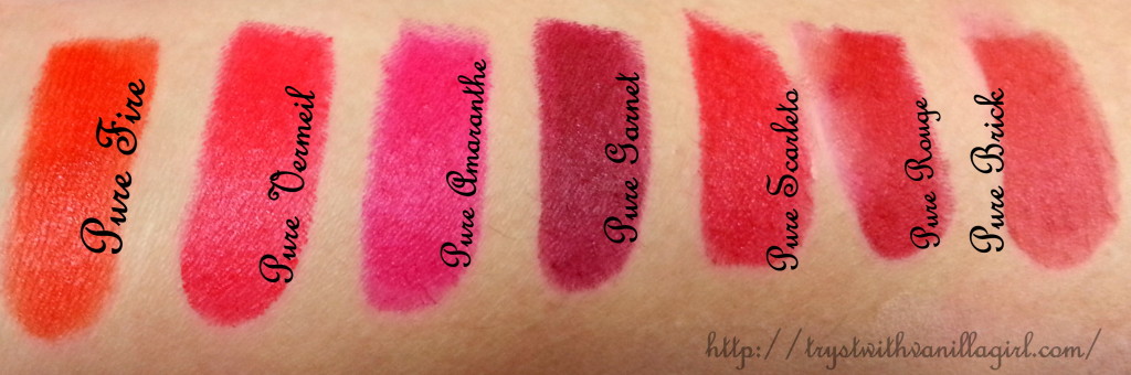 L'Oreal Paris Color Riche Collection Star Red Lipsticks Swatches