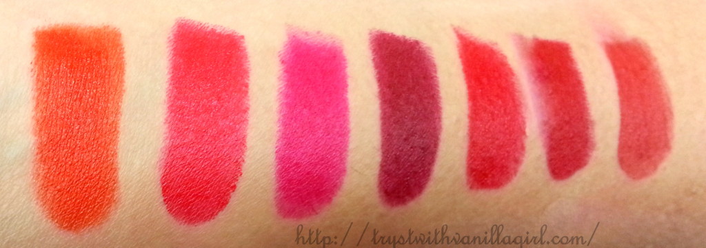 L'Oreal Paris Color Riche Collection Star Red Lipsticks Swatches