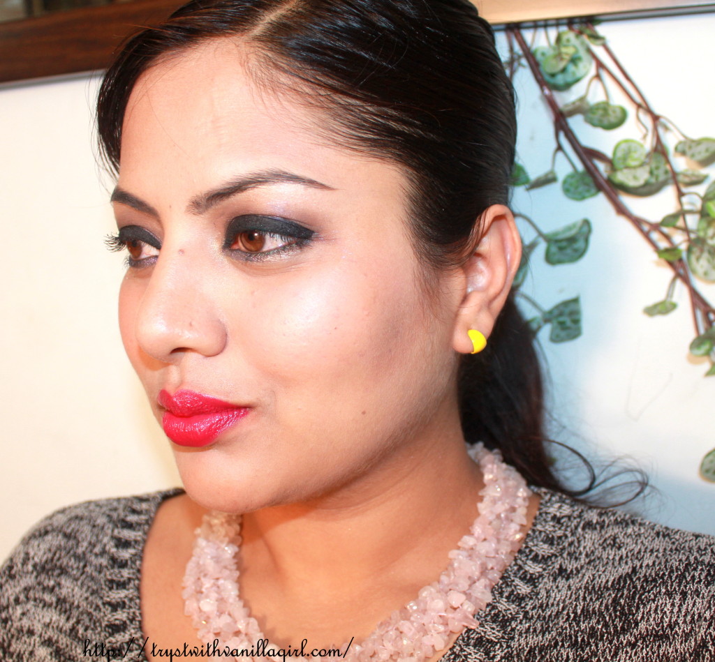 Bright Fuchsia Lips with Thick Eyeliner,FOTD,Bright Fuchsia Lips ,Thick Eyeliner