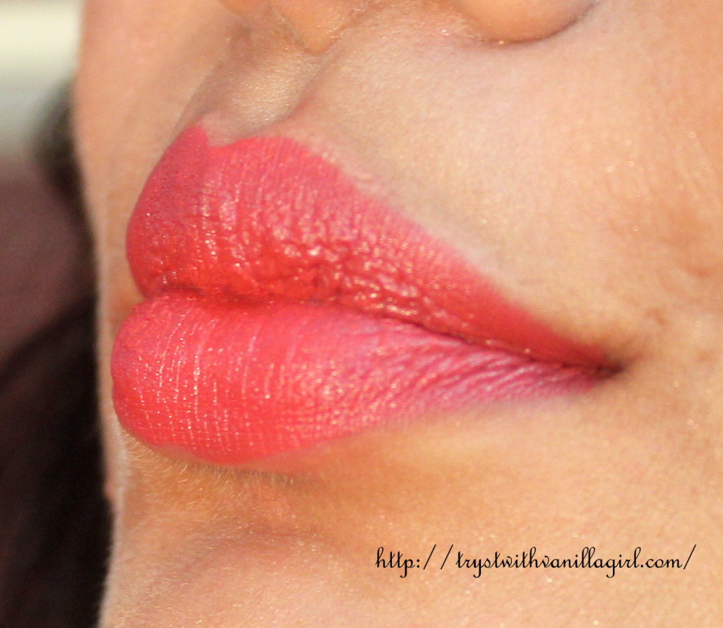 Colorbar Velvet Matte Lipstick Peach Crush Swatch,Photos,LOTD