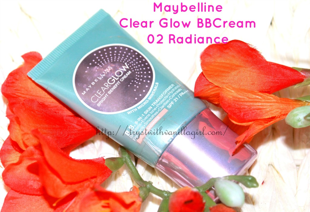 Maybelline Clear Glow BB Cream 02 Radiance Review,Swatch,Photos