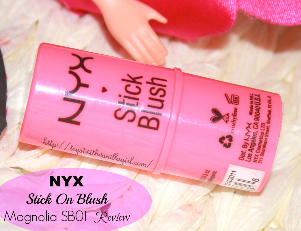 NYX Stick On Blush Magnolia SB01 Review,Swatch,Photos,FOTD