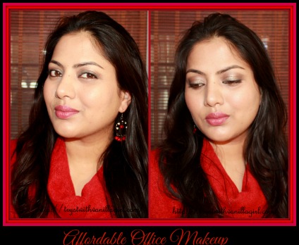 Thrifty Thursday,Affordable Office MakeUp Look,Makeup for Brown Eyes,Easy Makeup for Brown Indian girl