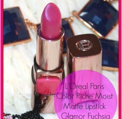 L'Oreal Paris Color Riche Moist Matte lipstick Glamor Fuchsia Review,Swatch,Photos,FOTD,M511