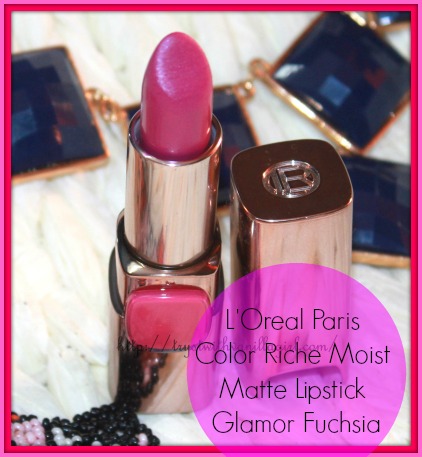 L'Oreal Paris Color Riche Moist Matte lipstick Glamor Fuchsia Review,Swatch,Photos,FOTD,M511