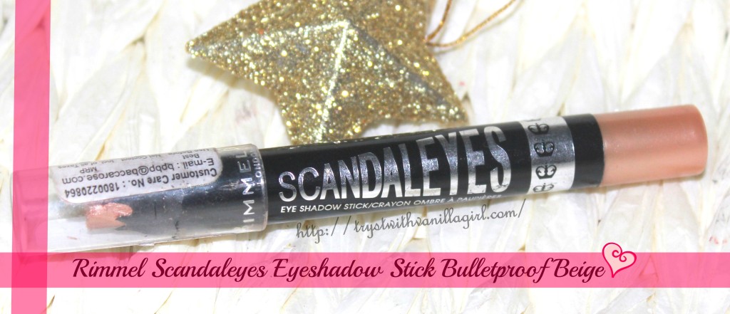 Rimmel Scandaleyes Eyeshadow Stick Bulletproof Beige Review,Swatch,Photos