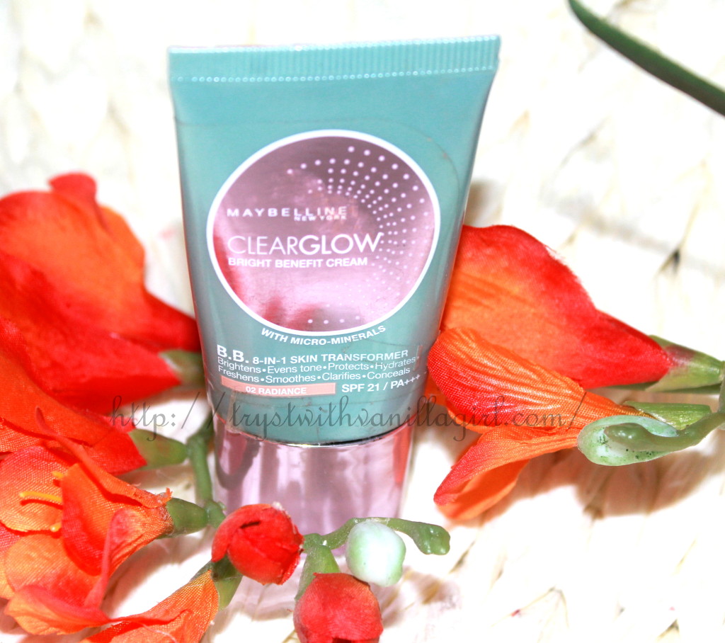 Maybelline Clear Glow BB Cream 02 Radiance Review,Swatch,Photos