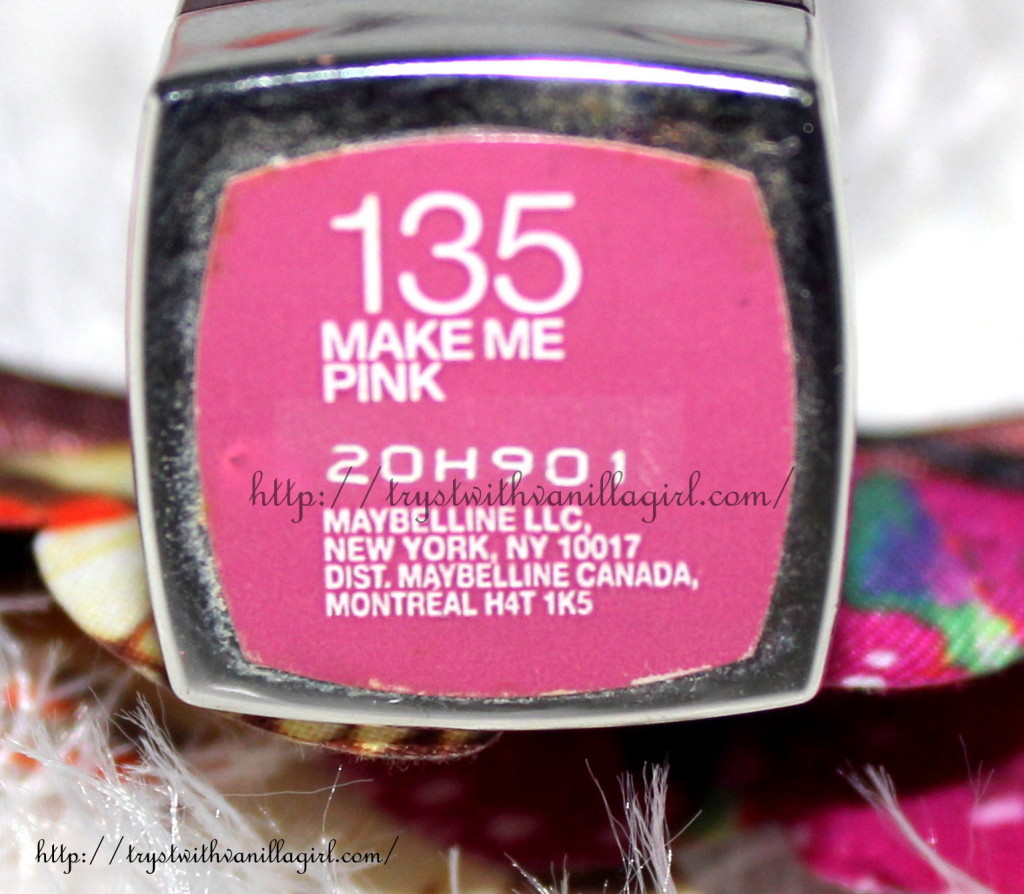 Maybelline ColorSensational Lipstick Make Me Pink Review,Swatch,Photos