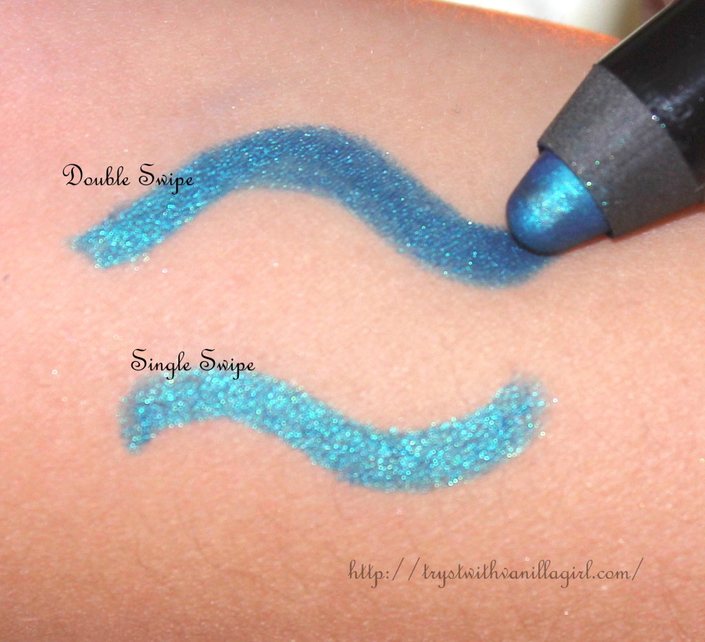 Rimmel Scandaleyes Eyeshadow Stick Blamed Blue Review,Swatch,Photos