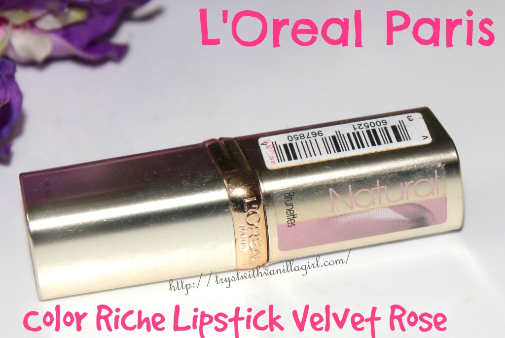 L'Oreal Paris Color Riche Lipstick Velvet Rose Review,Swatch,Photos,378