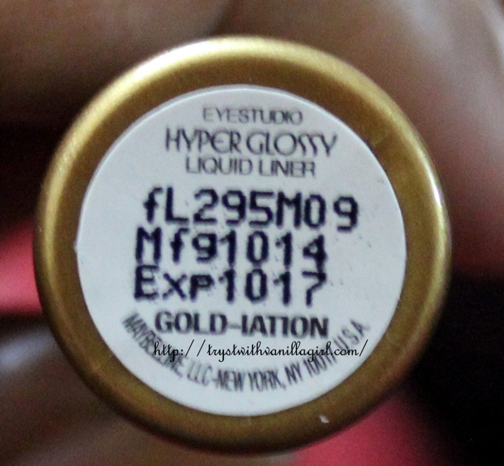 Maybelline Hyper Glossy Electrics Liquid Eyeliner Gold-Iation Review,Swatch,Photos,FOTD