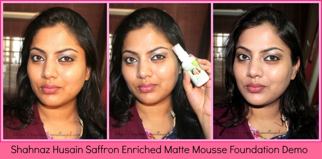Shahnaz Husain Saffron Enriched Matte Mousse Foundation Review,Swatch,Demo,FOTD