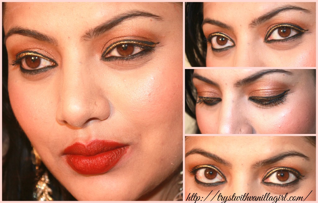 Maybelline Hyper Glossy Electrics Liquid Eyeliner Gold-Iation Review,Swatch,Photos,EOTD,FOTD