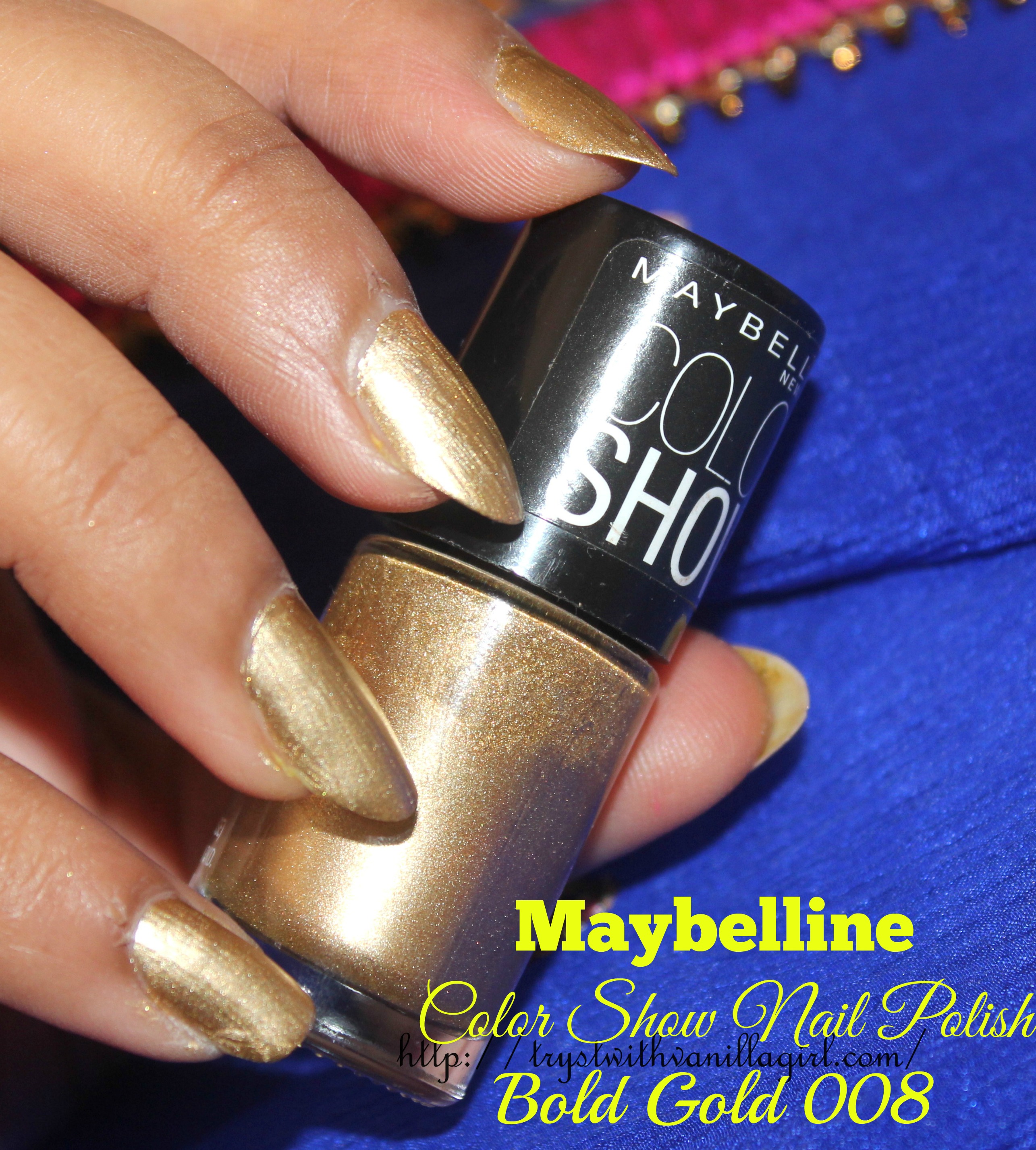 Maybelline Color Show Nail Polish Bold Gold Review,NOTD