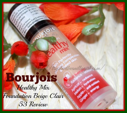Bourjois Healthy Mix Foundation Beige Clair 53 Review,Swatch,Photos,FOTD