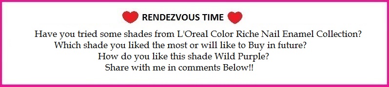L'oreal Paris Color Riche Nail Enamel Wild Purple 505 Review,NOTD