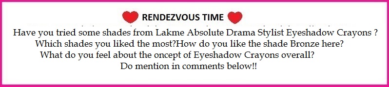 Lakme Absolute Drama Stylist Eye Shadow Crayon Bronze Review,Swatch,Photos