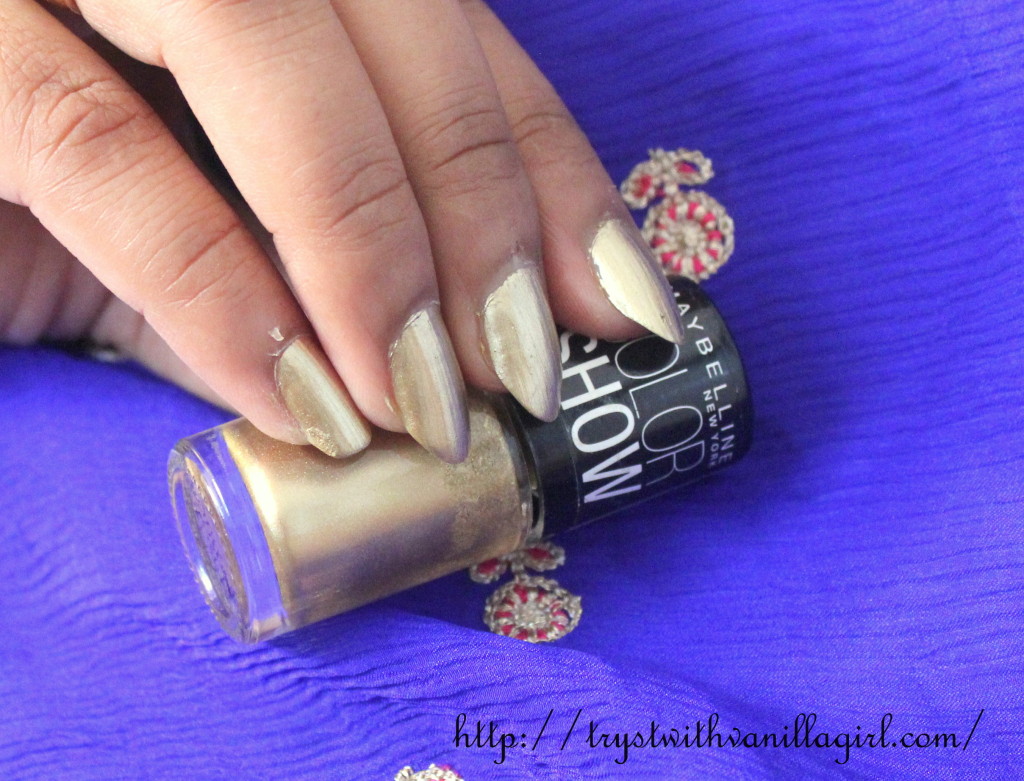 Maybelline Color Show Nail Polish Bold Gold Review,NOTD