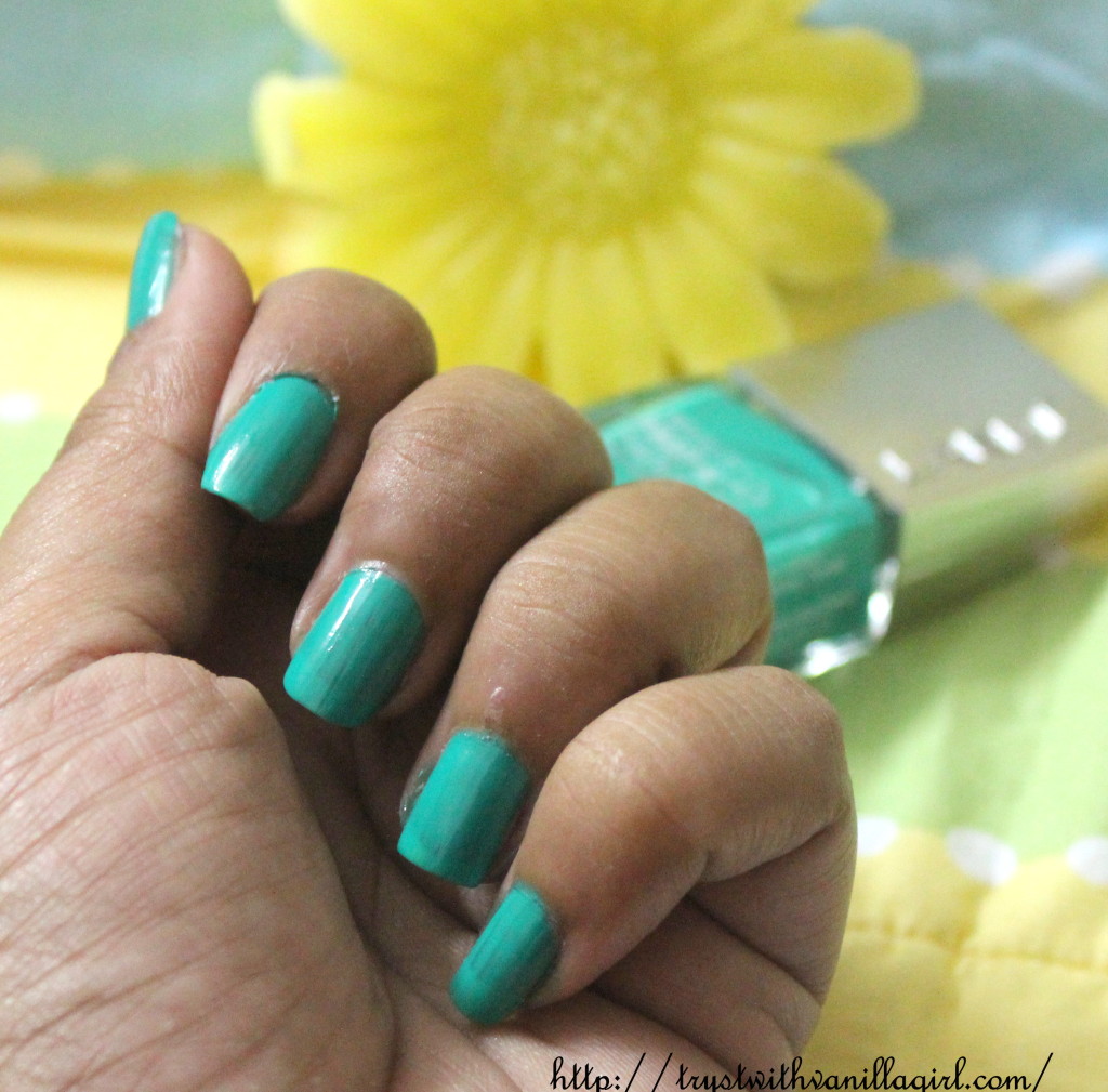 Lakme Absolute Fast and Fabulous Nail Color Storm Green 07 Review,NOTD