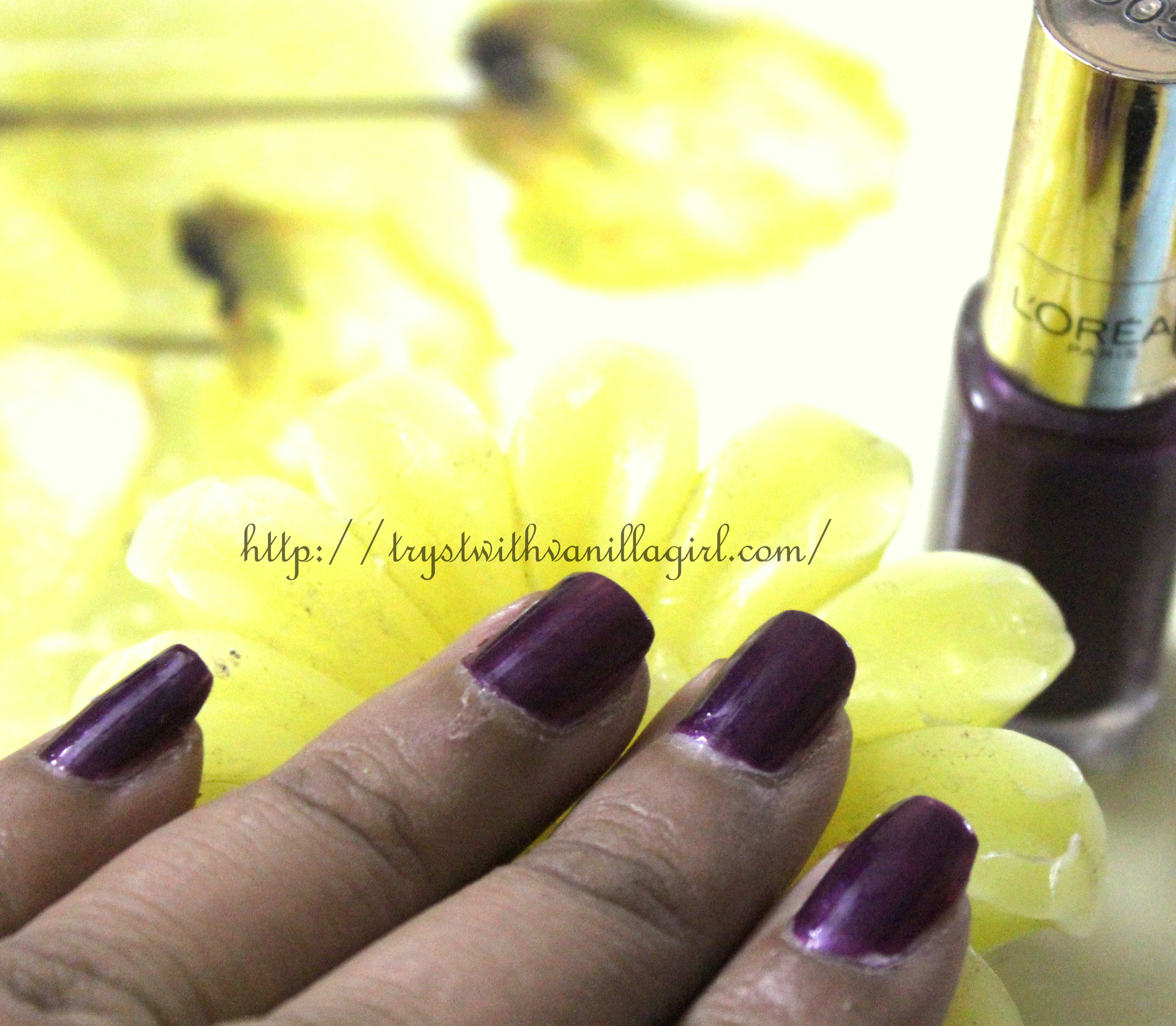 L'oreal Paris Color Riche Nail Enamel Wild Purple 505 Review,NOTD