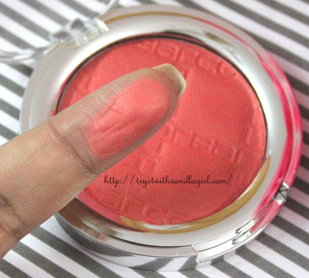 Colorbar Cheek Illusion Blush Coral Bliss Review,Swatch,Photos