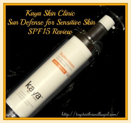 Kaya Skin Clinic Sun Defense for Sensitive Skin SPF 15 Review