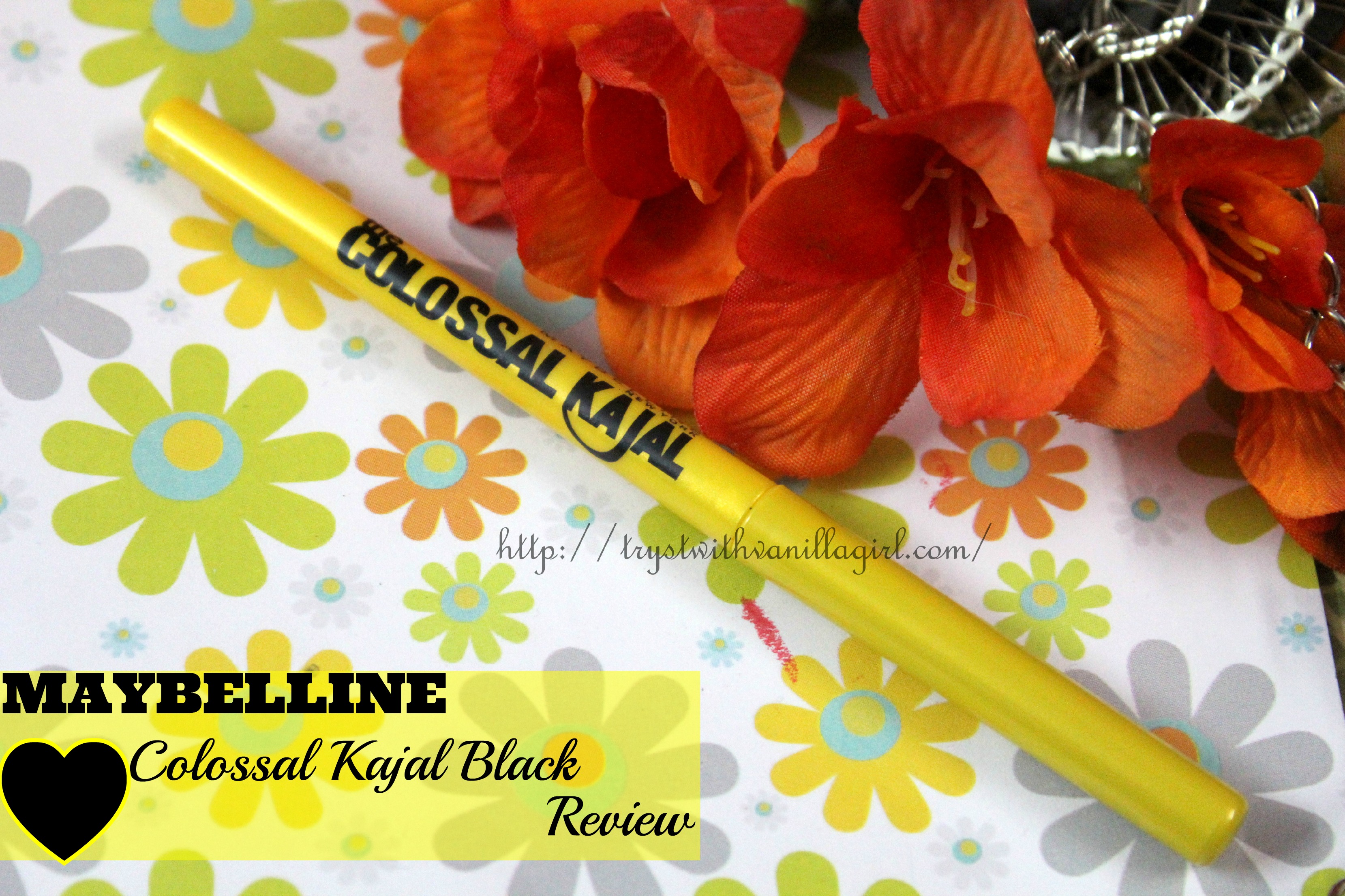 Maybelline Colossal Kajal Black Review,Swatch,Photos