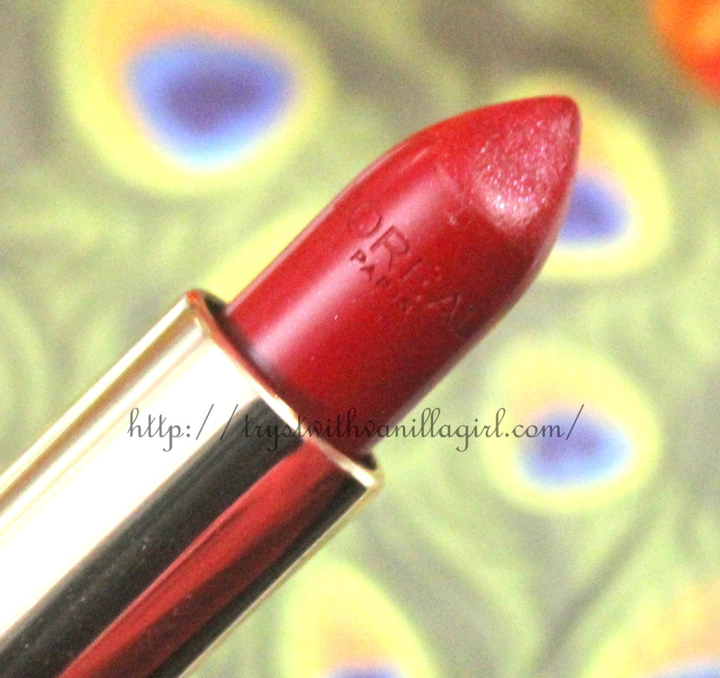 L’Oreal Paris Color Riche Lipstick Intense Red Passion Review,Swatch,Photos,FOTD