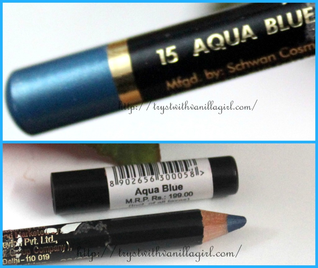 Revlon Eyeliner Pencil Aqua Blue Review,Swatch,Photos