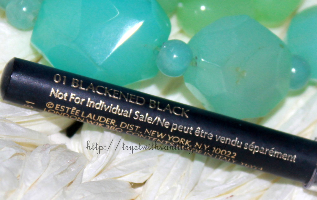 Estee Lauder Pure Color Intense Kajal Eyeliner Blackened Black Review,Swatch,Photos