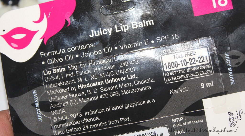 Elle 18 Juicy Lip Balm Juicy Mauve Review,Swatch,Photos