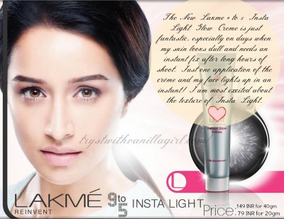 New Lakme 9 to 5 Insta Light Instant Glow Creme,Price,Details