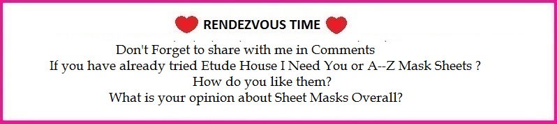 Etude House I Need You Mask Sheets
