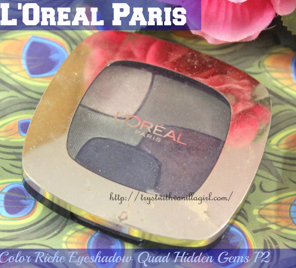 L'Oreal Paris Color Riche Eyeshadow Quad Hidden Gems P2 Review,Swatch,Photos