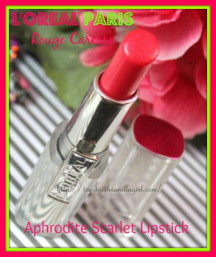 L'Oreal Paris Rouge Caresse Aphrodite Scarlet Lipstick 06 Review,Swatch,Photos,FOTD,LOTD
