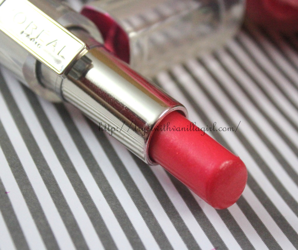 L'Oreal Paris Rouge Caresse Aphrodite Scarlet Lipstick 06 Review,Swatch,Photos,FOTD,LOTD