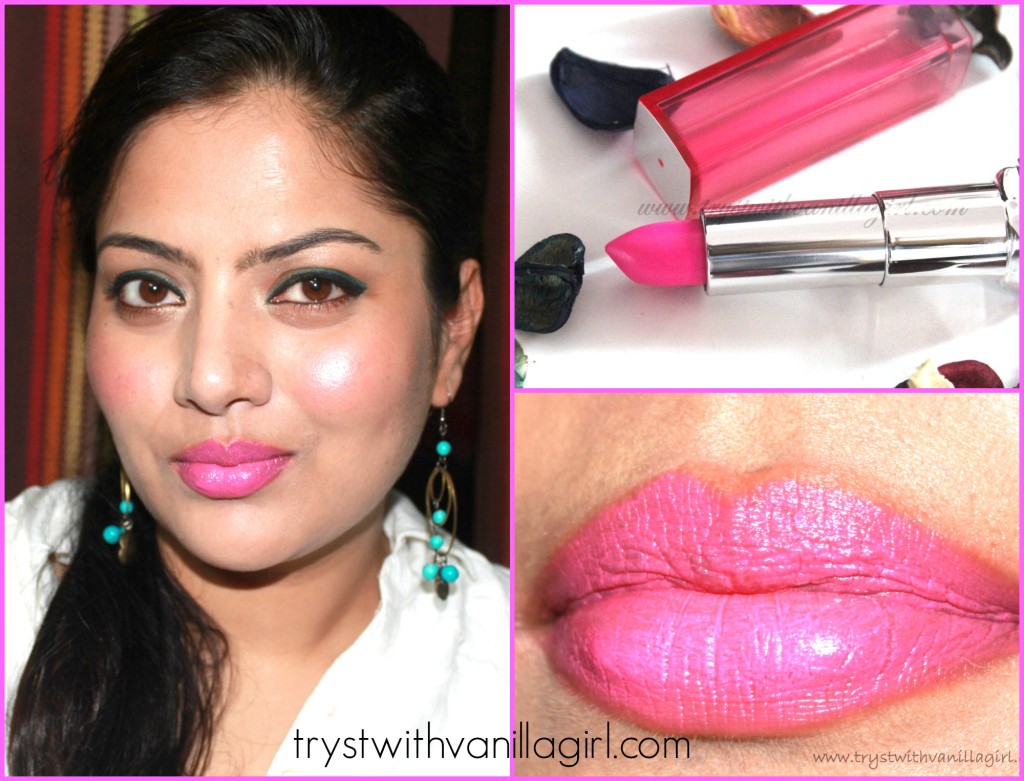 Maybelline Color Sensational Pink Alert Lipstick POW1 Review,Swatch,Photos